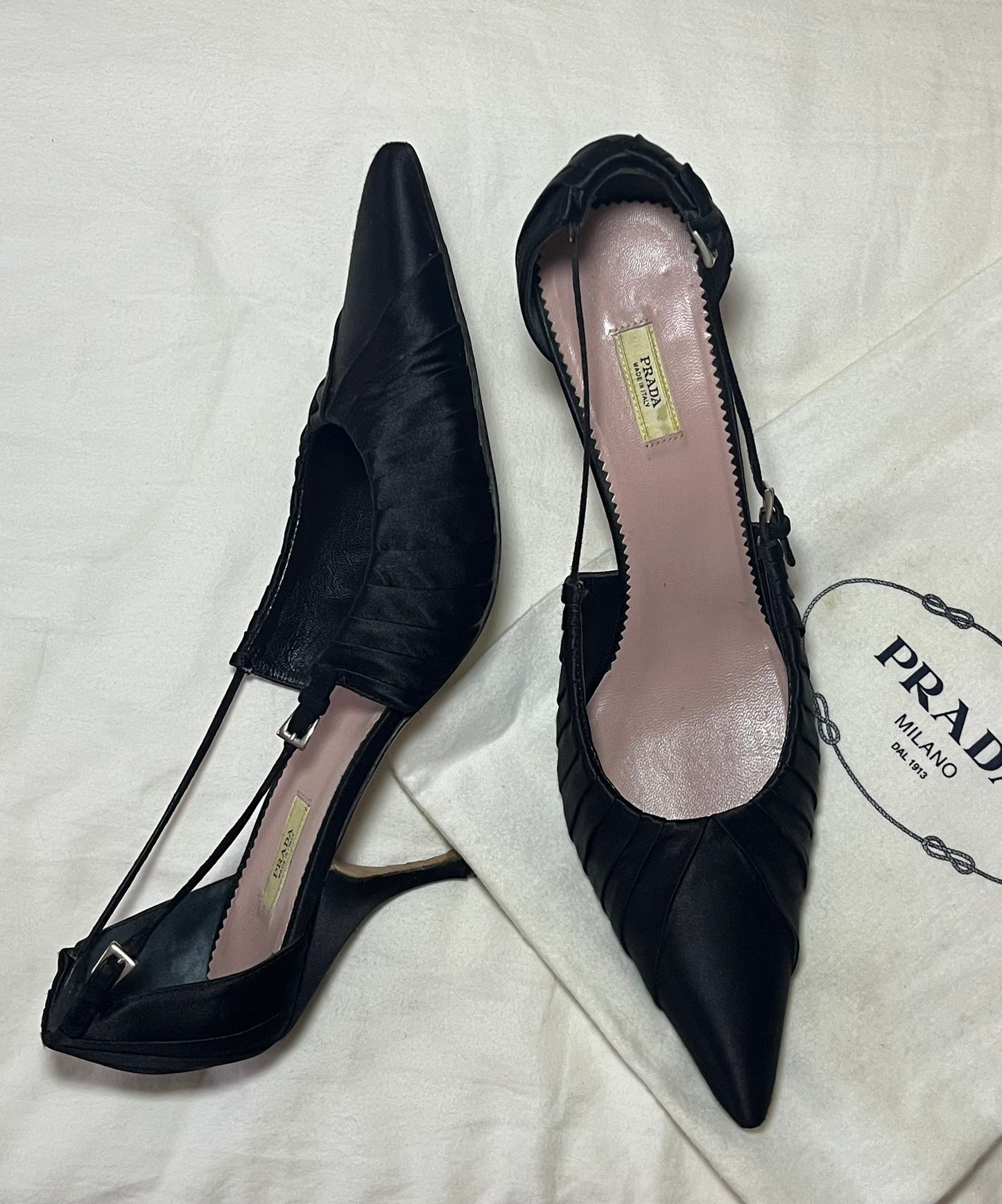 Vintage silk Prada heels